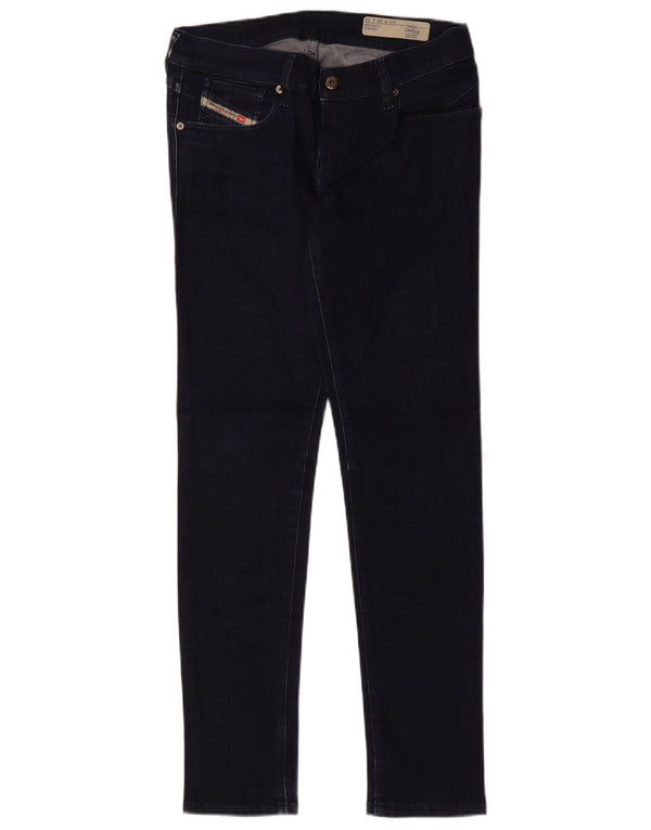 Diesel feminino Getlegg cintura baixa slim skinny jeans W28 L32 algodão azul marinho