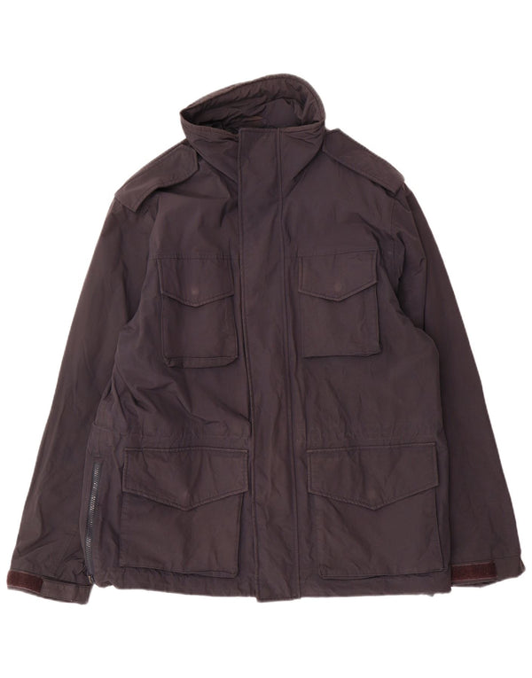 Jaqueta militar masculina Alberto Aspesi Reino Unido 40 grande nylon preto