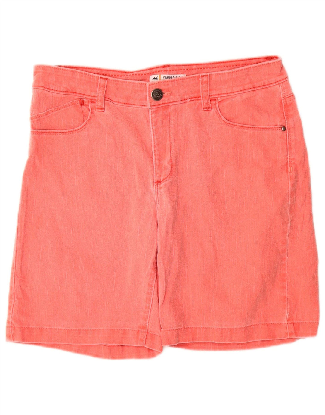 Lee Womens Perfect Fit Denim Shorts EUA 12 Grande W30 Algodão Rosa
