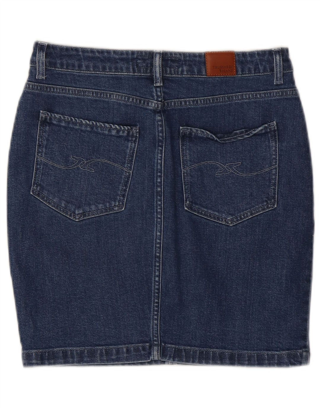 Saia jeans feminina TRUSSARDI IT 42 médio W28 algodão azul
