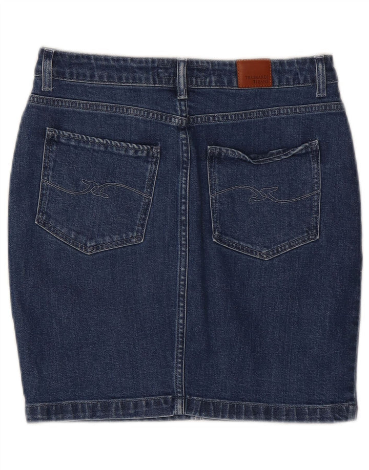 Saia jeans feminina TRUSSARDI IT 42 médio W28 algodão azul