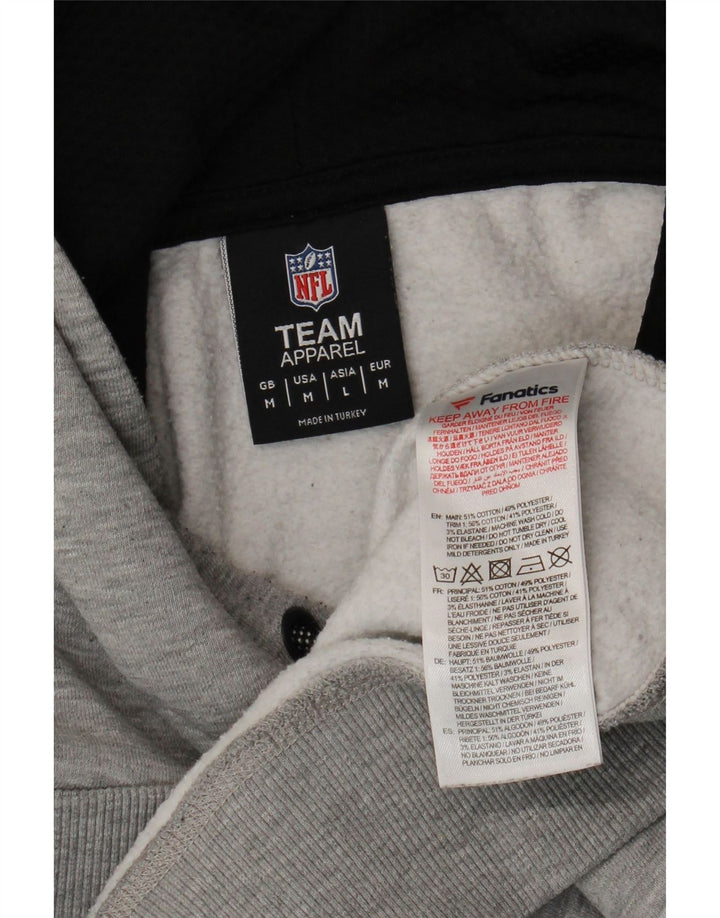 Jumper com capuz gráfico masculino Raiders da NFL, algodão manchado cinza médio
