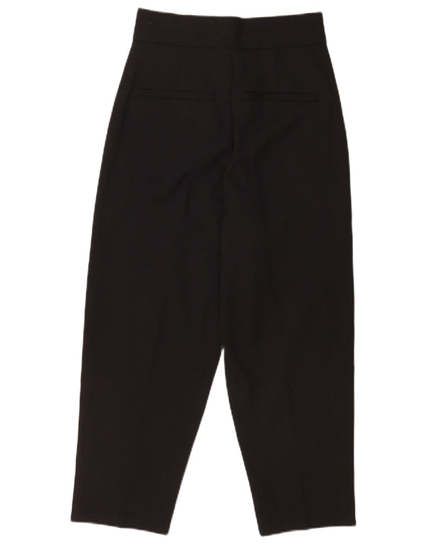 Calça feminina vintage cintura alta XS W25 L24 lã preta
