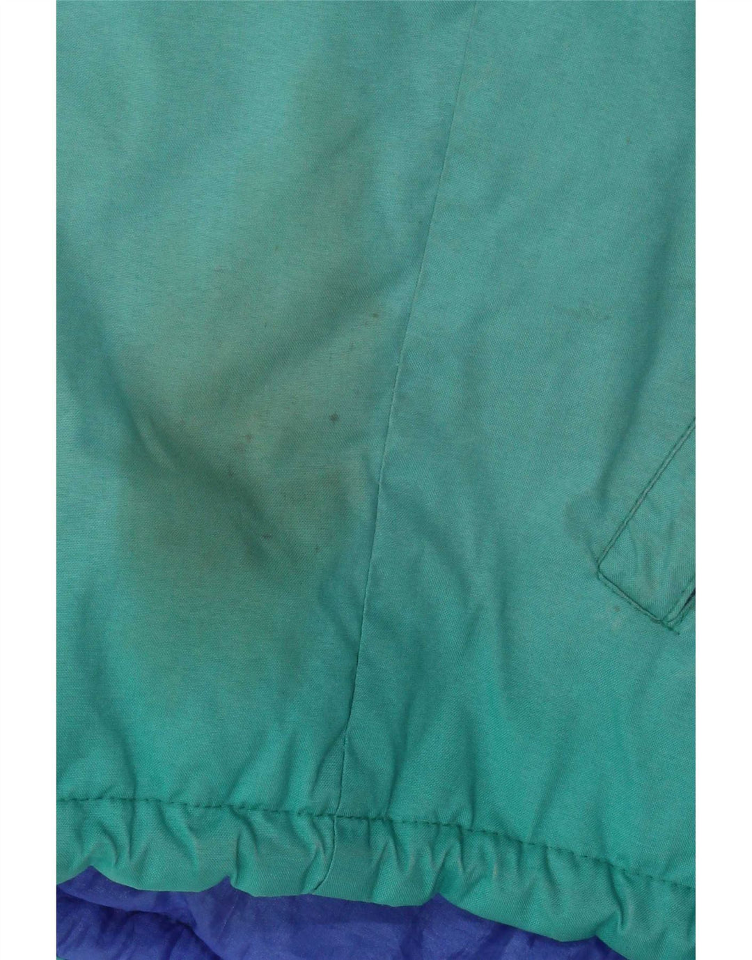 Jaqueta de esqui com capuz de grandes dimensões masculina vintage IT 46 Small Green Colourblock