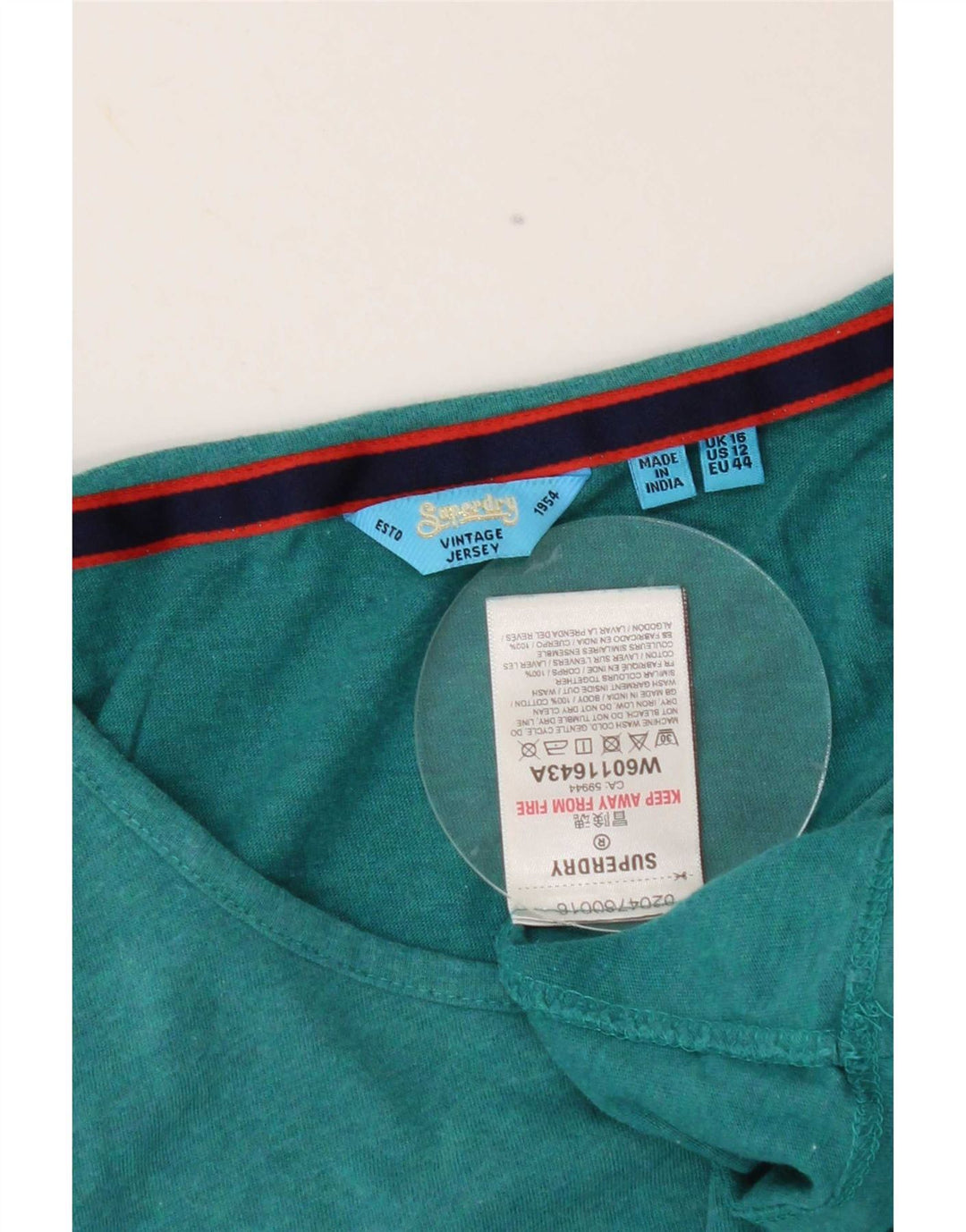 Colete feminino Superdry UK 16 grande algodão verde
