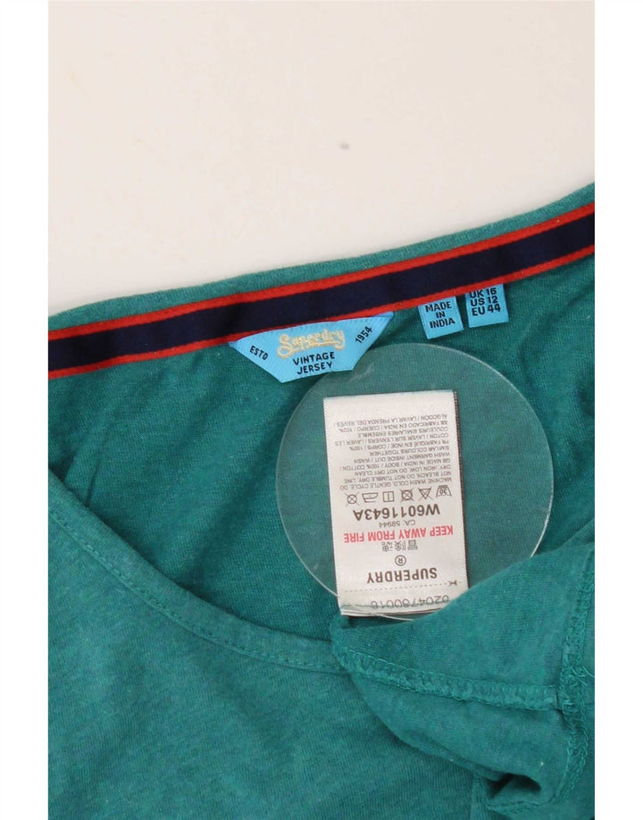 Colete feminino Superdry UK 16 grande algodão verde