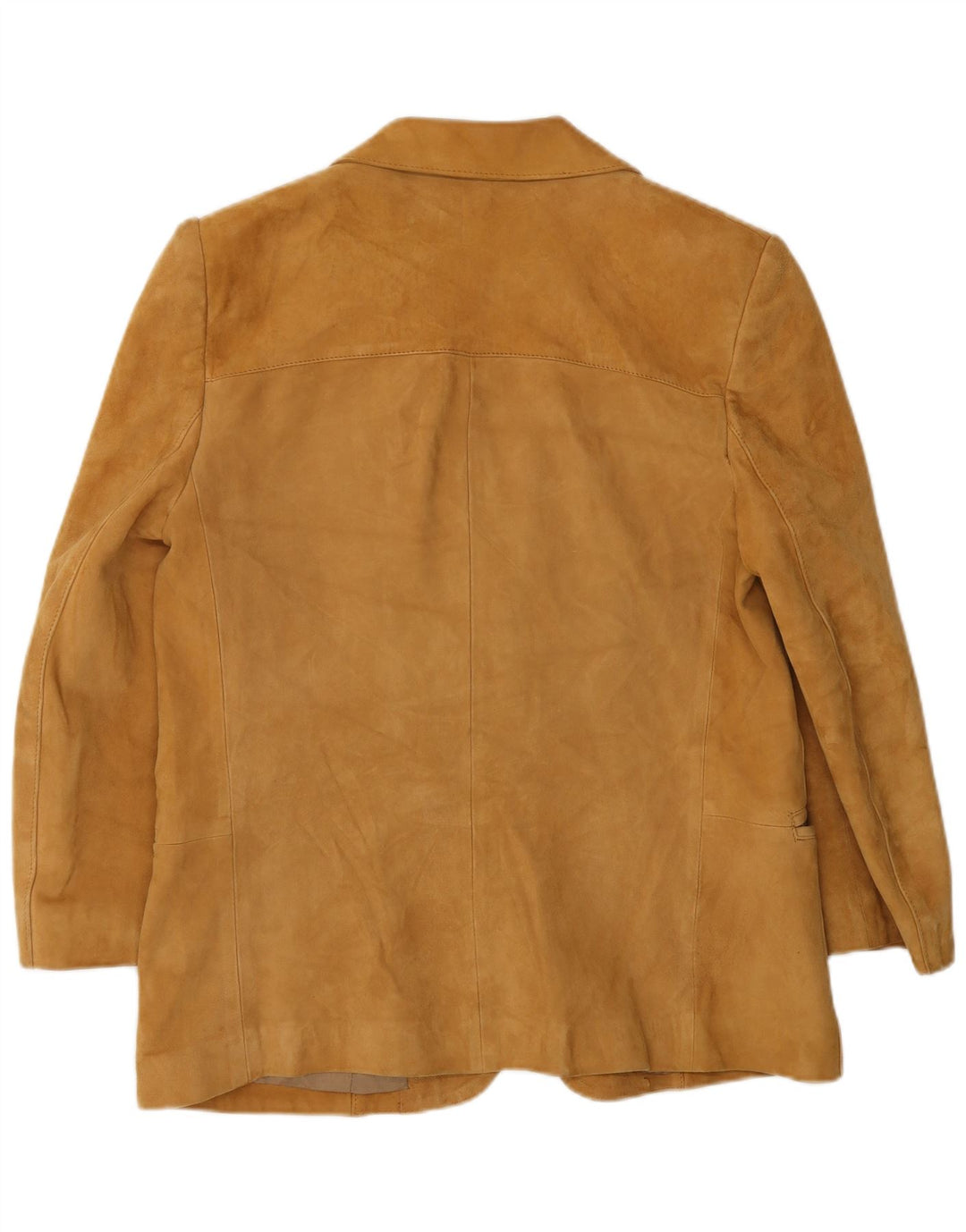 Monpel Jaqueta blazer feminina de camurça com 2 botões IT 48 XL couro bege