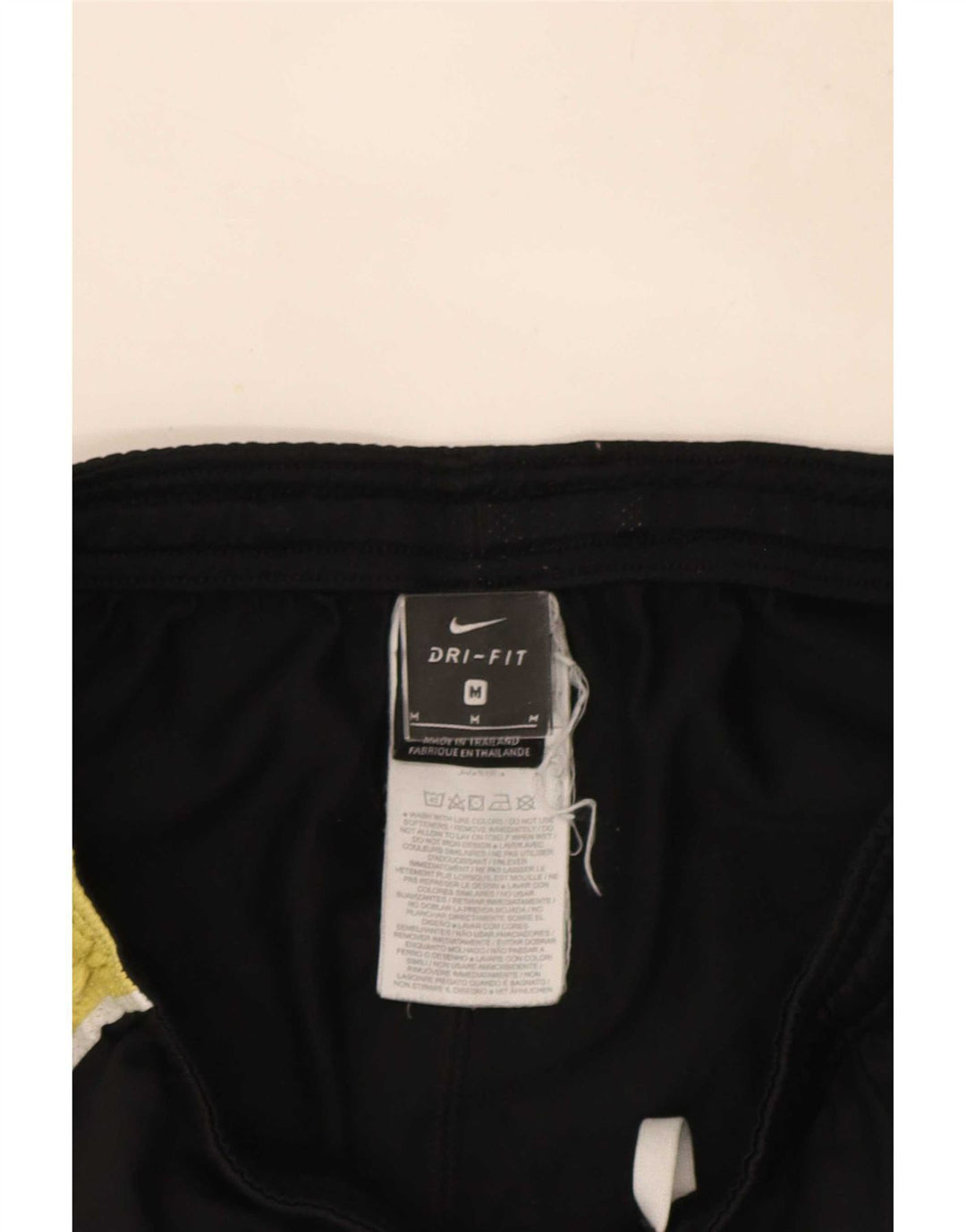 Shorts esportivos masculinos Nike Dri Fit médio preto colorblock poliéster