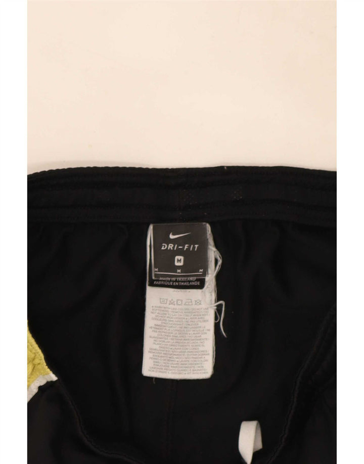Shorts esportivos masculinos Nike Dri Fit médio preto colorblock poliéster