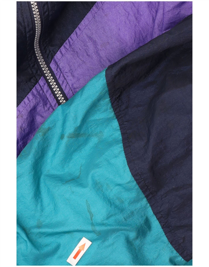 Sergio Tacchini Jaqueta masculina de agasalho IT 52 grande bloco colorido azul marinho