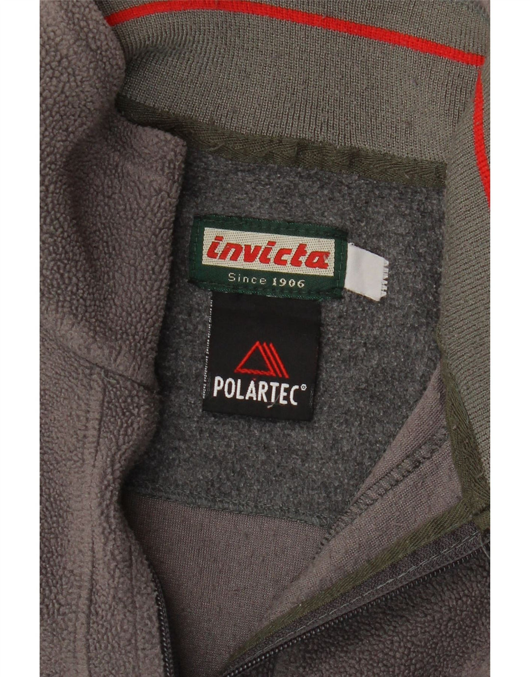 Suéter de lã masculino Invicta Polartec com zíper e gola grande cinza