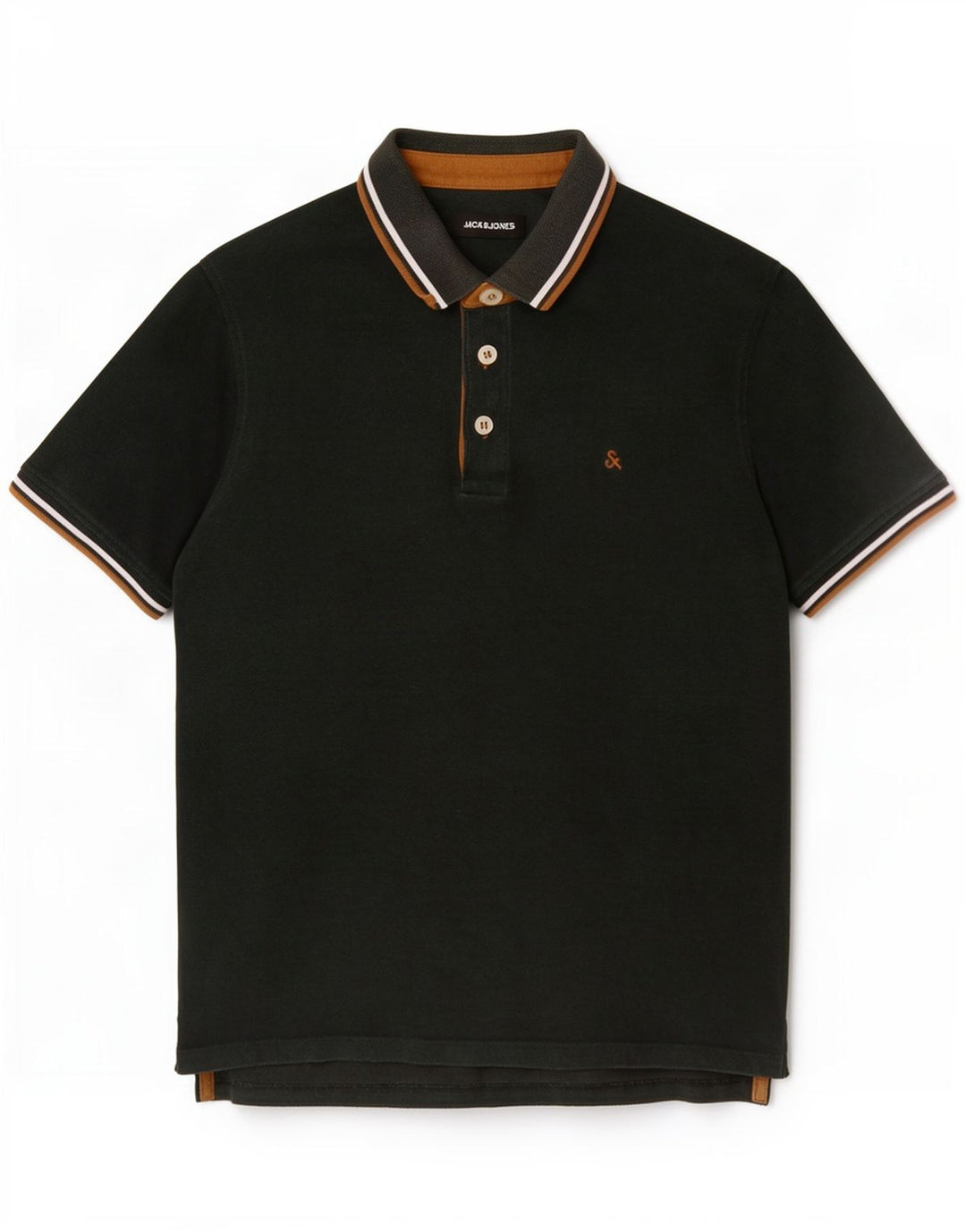 Camisa polo masculina Jack & Jones pequena de algodão verde