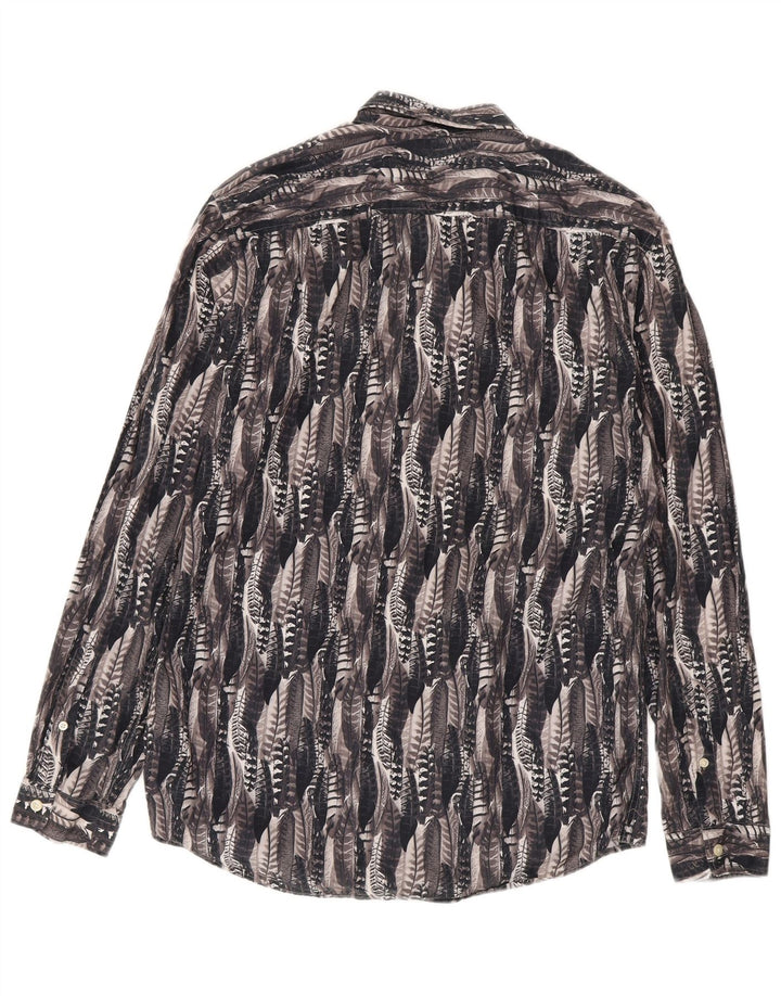 Camisa masculina Jack Wills com estampa abstrata de algodão cinza médio