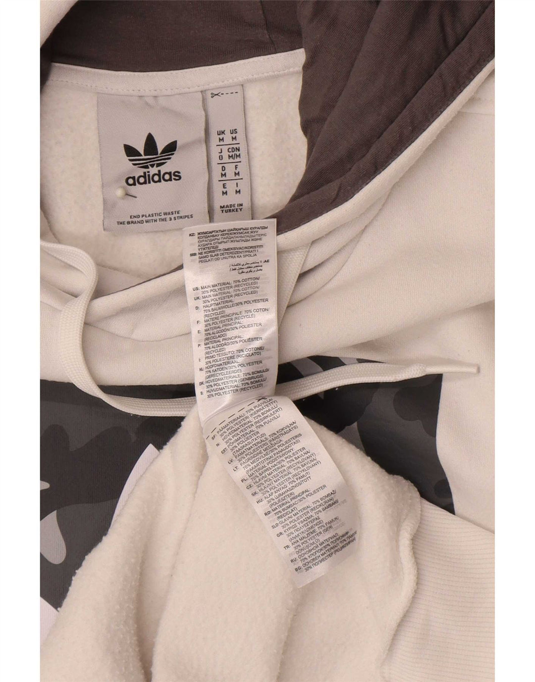 Adidas masculino gráfico regular ajuste moletom com capuz médio algodão branco