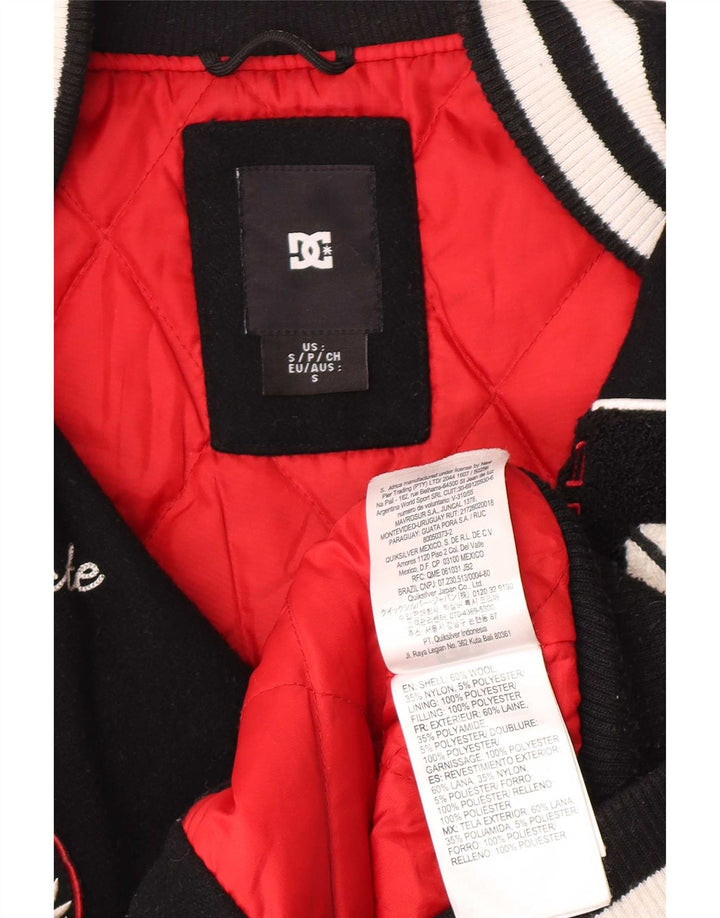 Jaqueta masculina DC Graphic Varsity UK 36 pequena lã preta