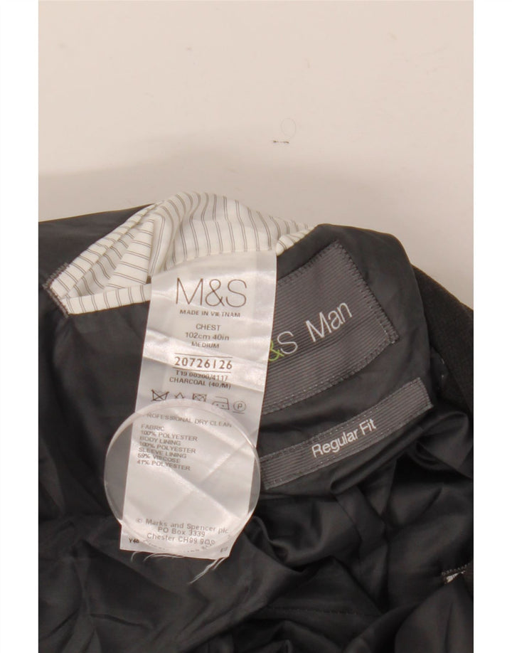 Jaqueta blazer masculina de ajuste regular de 2 botões Marks & Spencer Reino Unido 40 grande cinza
