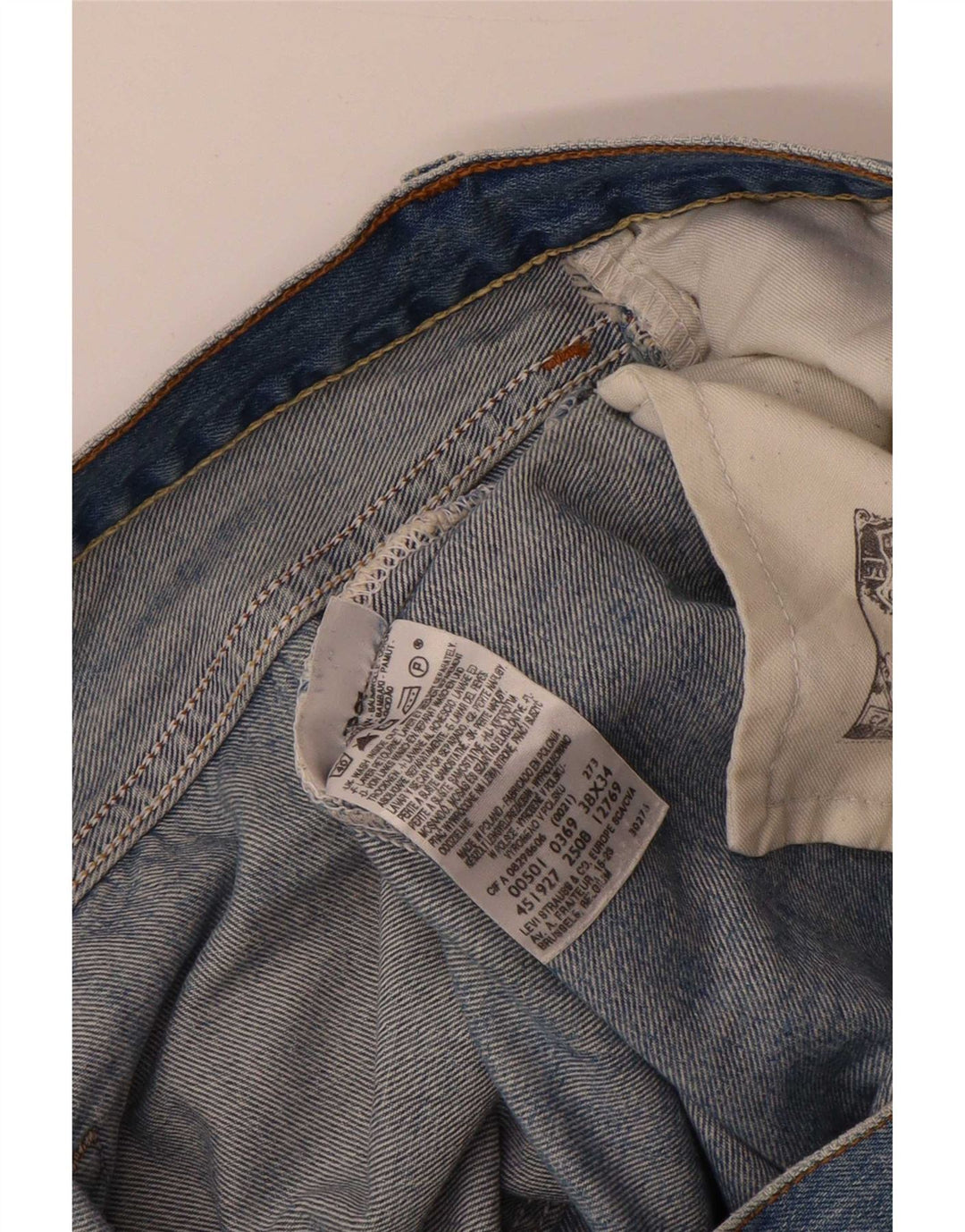Levi's Masculino 501 Straight Jeans W38 L28 Azul Algodão