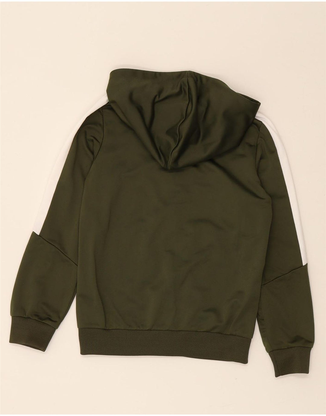 PUMA Boys Graphic Zip Hoodie Sweater 9-10 Years Khaki Colourblock Vintage Puma and Second-Hand Puma from Messina Hembry 