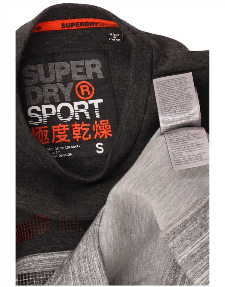 Superdry moletom gráfico masculino jumper pequeno poliéster listrado cinza