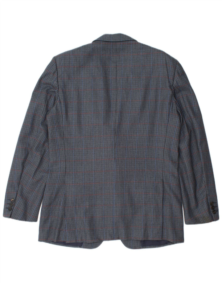 Jaqueta Blazer Masculina Burberrys IT 48 Lã Houndstooth Azul Marinho Médio