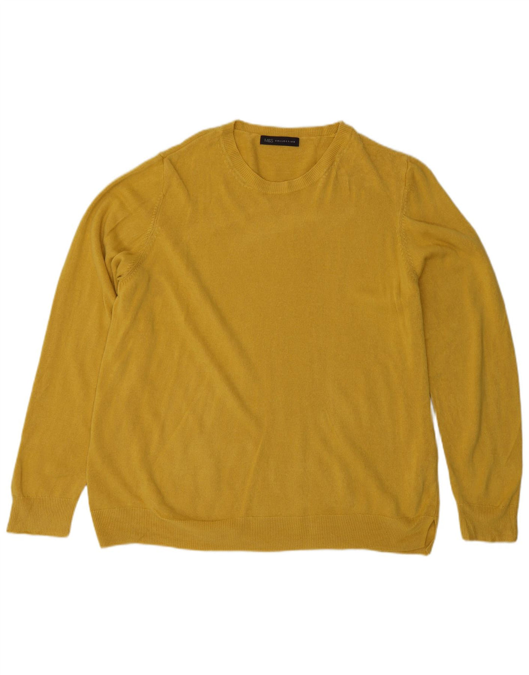 Suéter feminino MARKS & SPENCER com gola redonda UK 18 XL amarelo acrílico