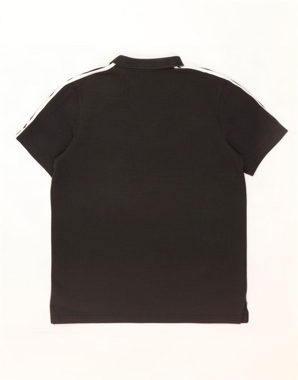 Camisa polo masculina Adidas grande algodão preto