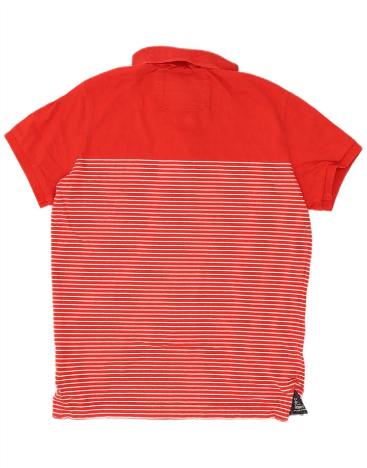 Camisa polo masculina Superdry médio algodão listrado vermelho