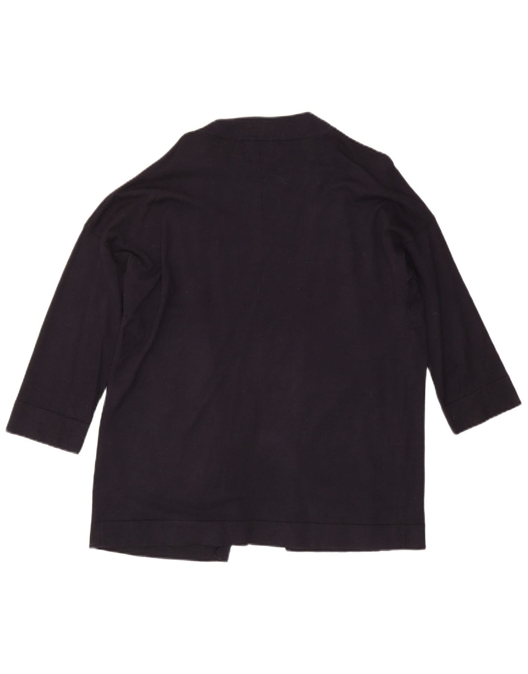 Zara Suéter cardigã feminino aberto manga 3/4 Reino Unido 16 grande azul marinho