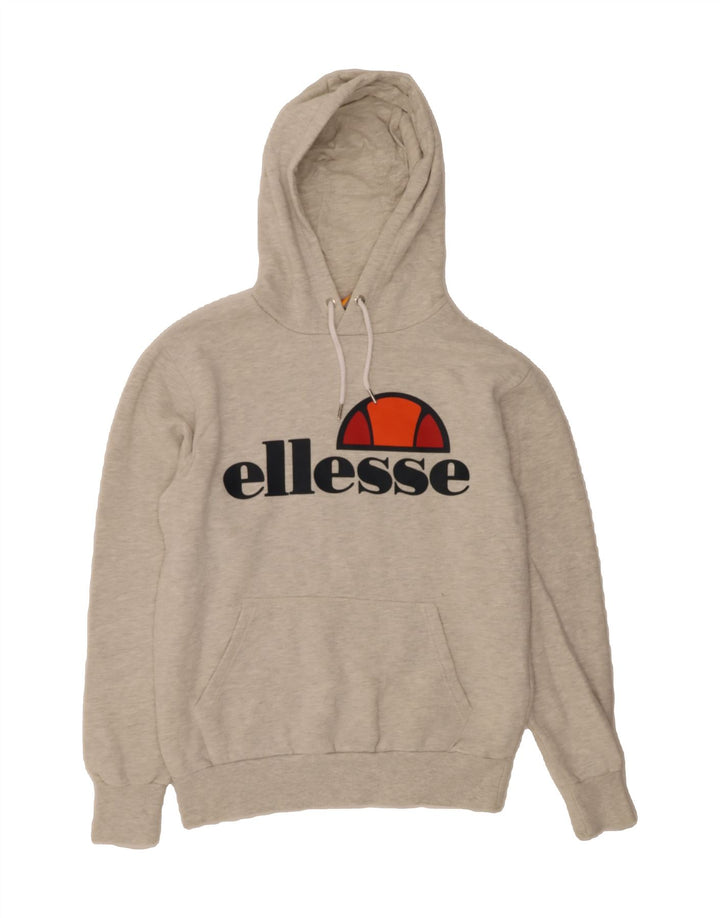 ELLESSE Mens Graphic Hoodie Jumper Medium Grey Cotton Vintage Ellesse and Second-Hand Ellesse from Messina Hembry 