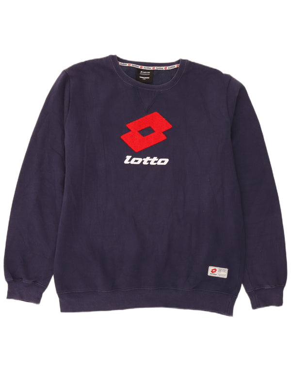 Lotto moletom gráfico masculino jumper 2XL algodão azul marinho