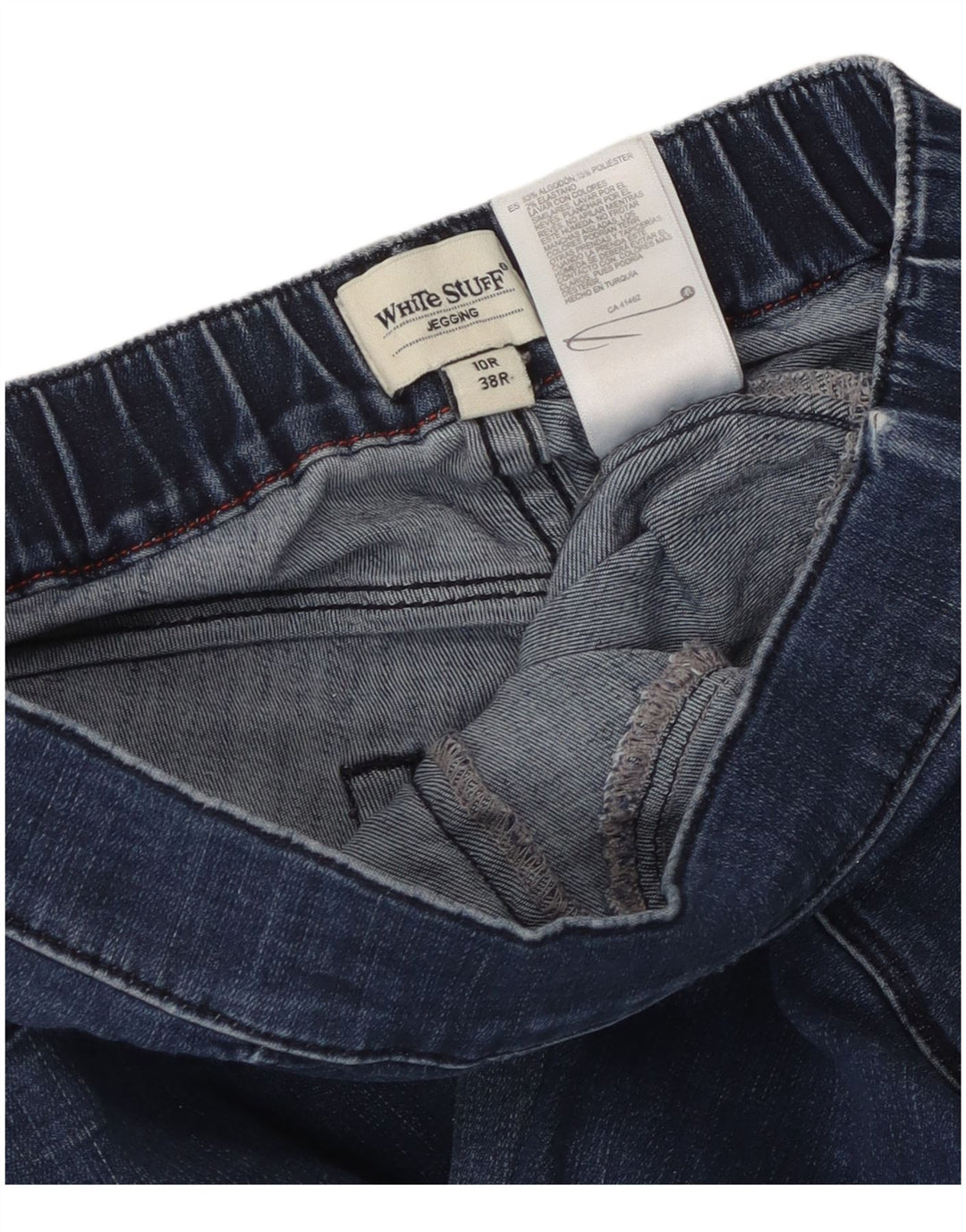 WHITE STUFF Jeans feminino Jegging UK 10 pequeno W28 L29 algodão azul