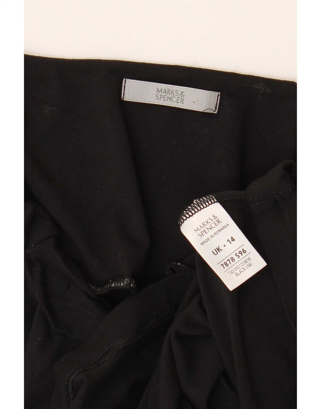 Top feminino Marks & Spencer Crop Cami UK 14 médio preto viscose