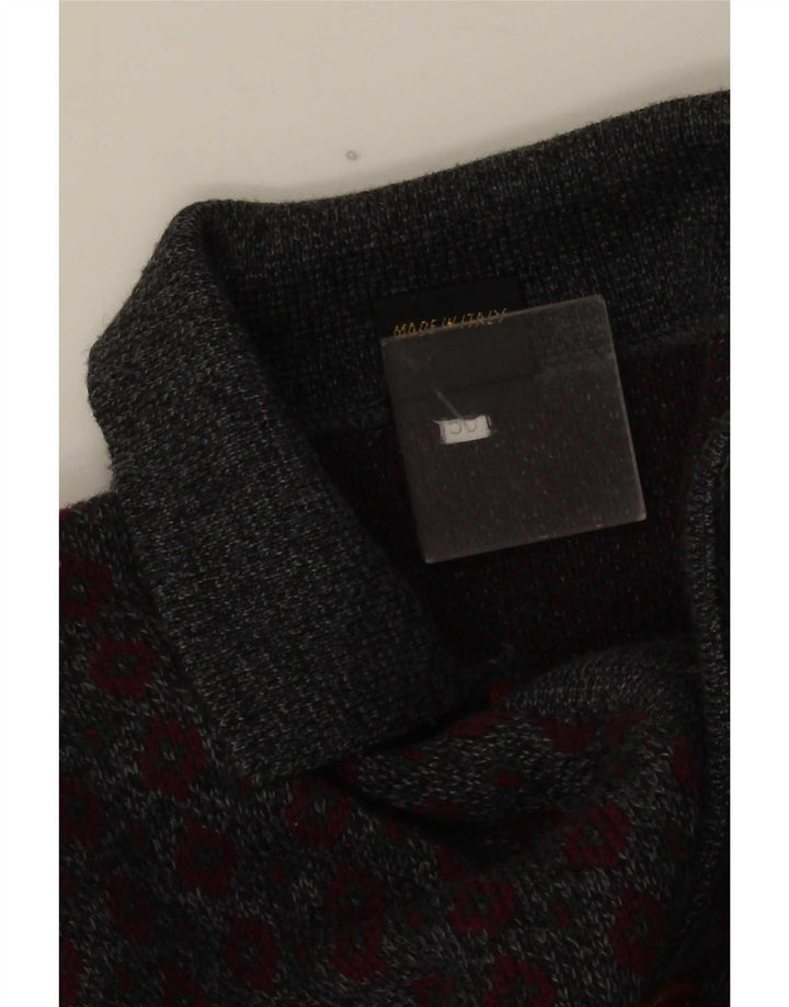 Suéter masculino Viky Tricot com gola polo IT 50 cinza médio geométrico