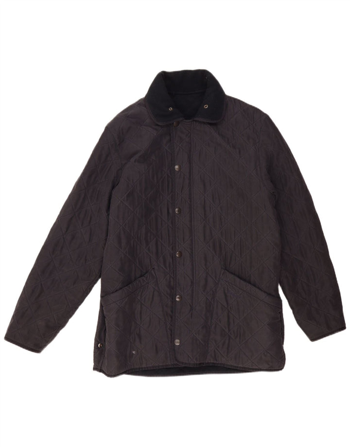 Jaqueta acolchoada masculina Barbour UK 38 poliéster azul marinho médio