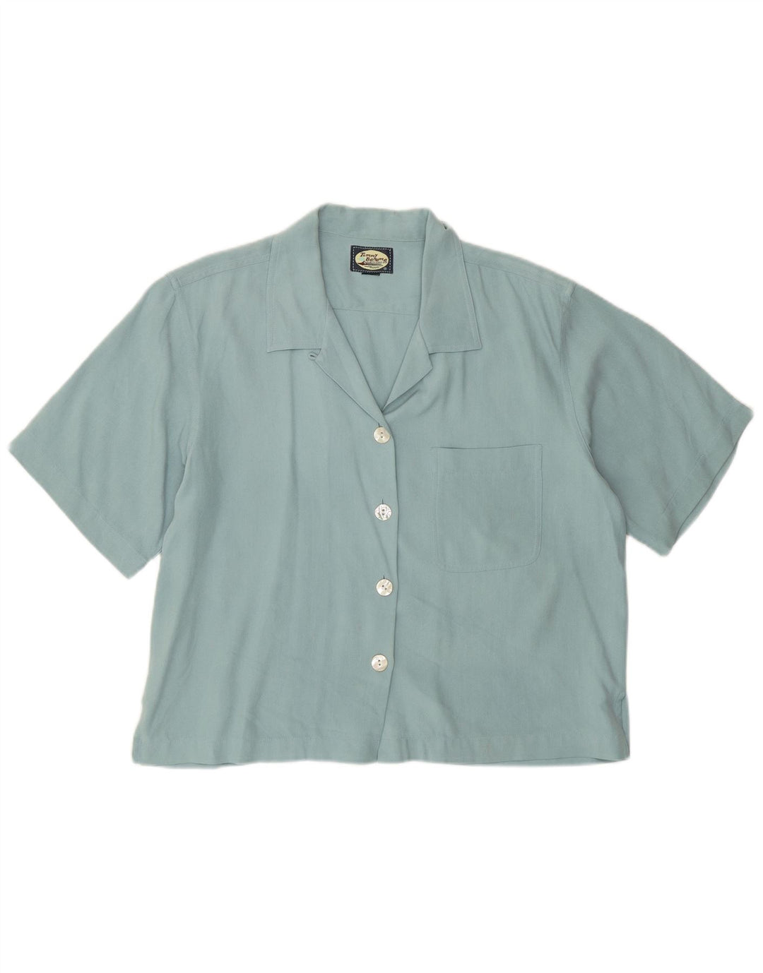 Camisa de manga curta feminina Tommy Bahama Reino Unido 12 espinha de peixe turquesa média