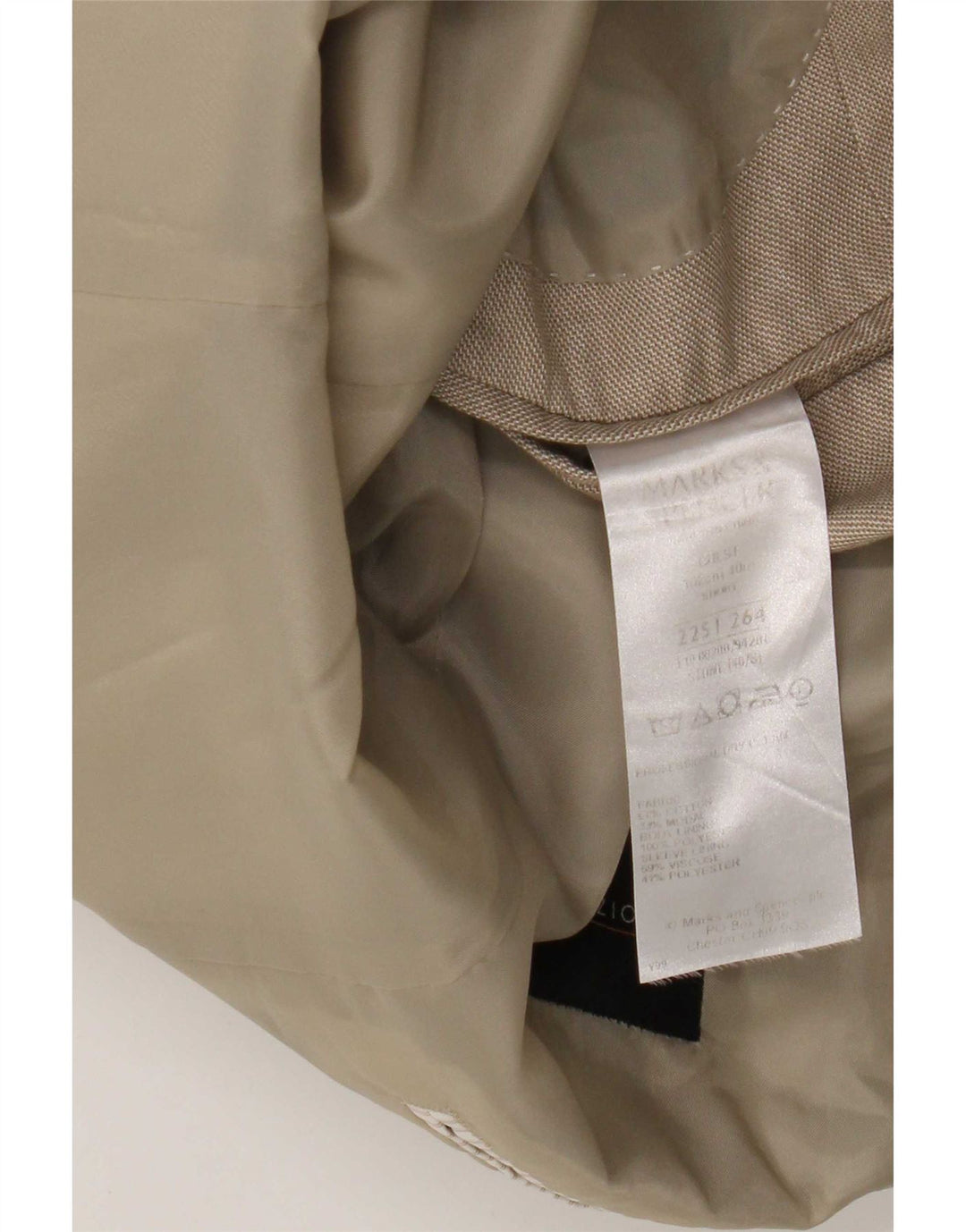 Jaqueta blazer masculina de 2 botões Marks & Spencer Reino Unido 40 algodão bege médio