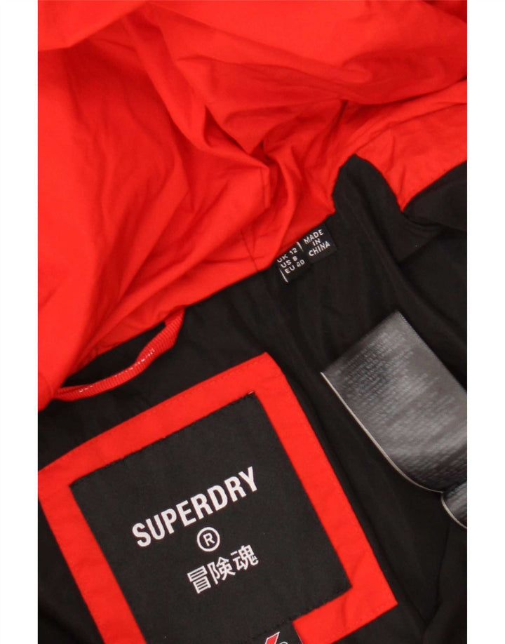Jaqueta acolchoada com capuz feminina Superdry UK 12 poliéster vermelho médio