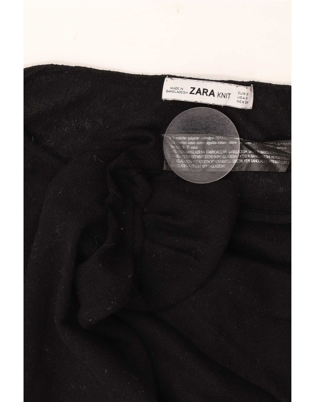 Zara Suéter feminino oversized com gola canoa Reino Unido 10 pequeno poliéster preto