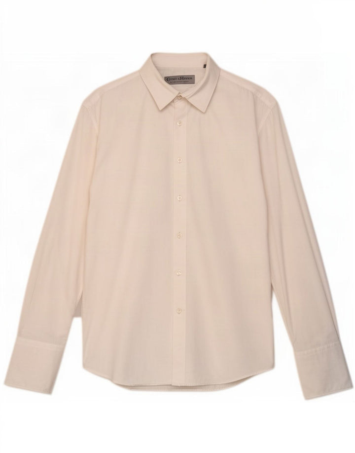 Camisa formal masculina Gieves & Hawkes tamanho 16 1/2 grande algodão branco