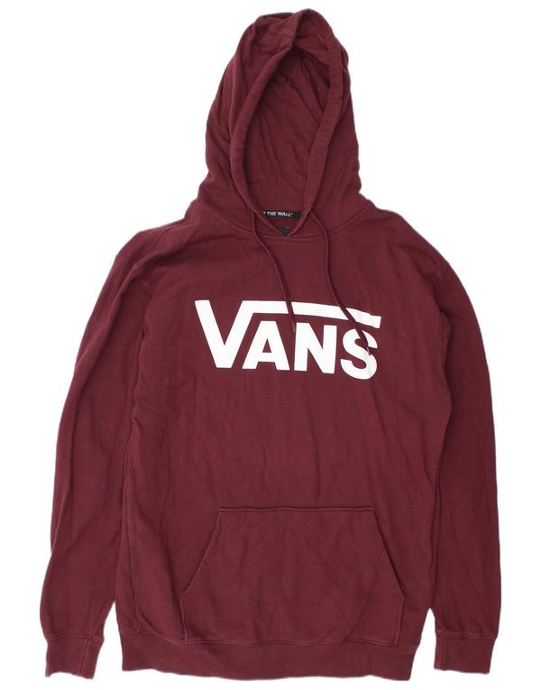 Vans Mens Graphic Hoodie Jumper Grande Algodão Borgonha