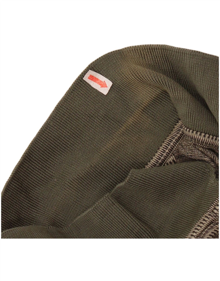 Camisa polo masculina IZOD de algodão listrado cáqui médio