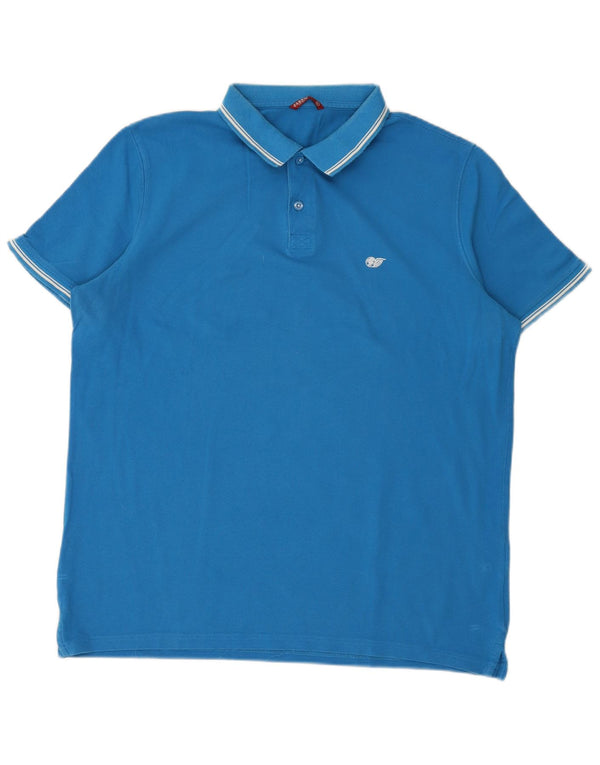 Camisa polo masculina Carrera XL azul algodão
