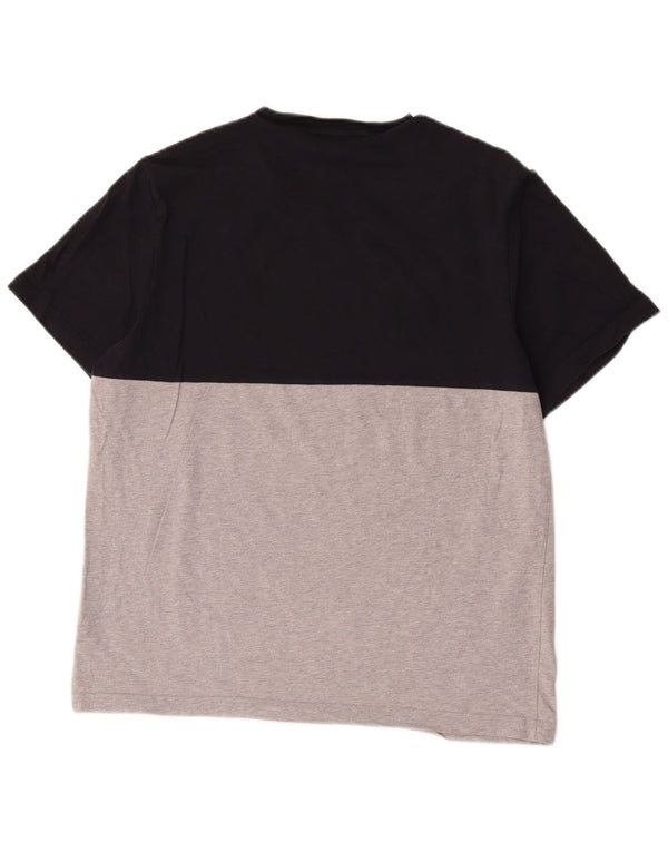 Camiseta masculina Lacoste Regular Fit gráfica tamanho superior 6 XL preto colorblock