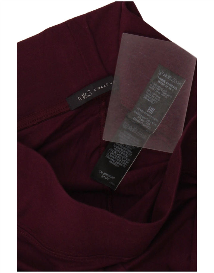 Leggings femininas Marks & Spencer Reino Unido 10 pequenas viscose cor de vinho