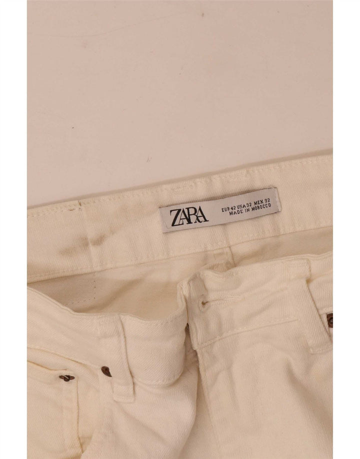 Zara Mens Denim Shorts EU 42 Grande W32 Off White