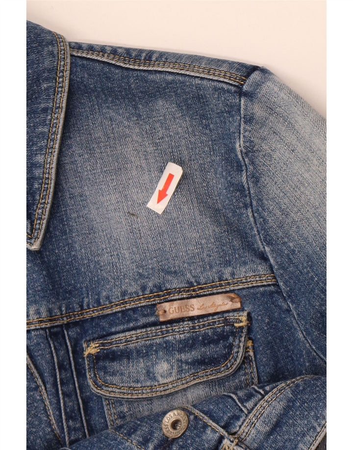 Jaqueta jeans feminina Guess UK 6 XS azul algodão