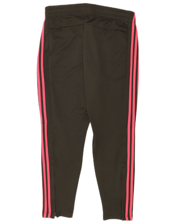 Calça de treino feminina Adidas UK 16/18 grande poliéster preto