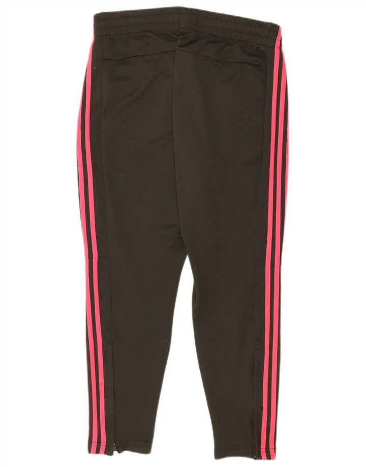 Calça de treino feminina Adidas UK 16/18 grande poliéster preto
