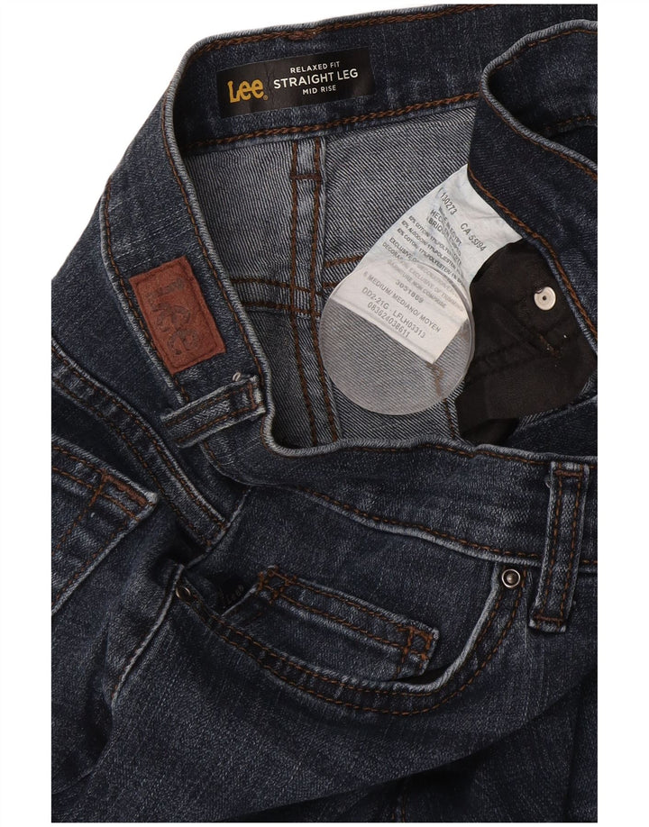 LEE Jeans feminino de cintura média reta US 6 médio W30 L30 azul marinho