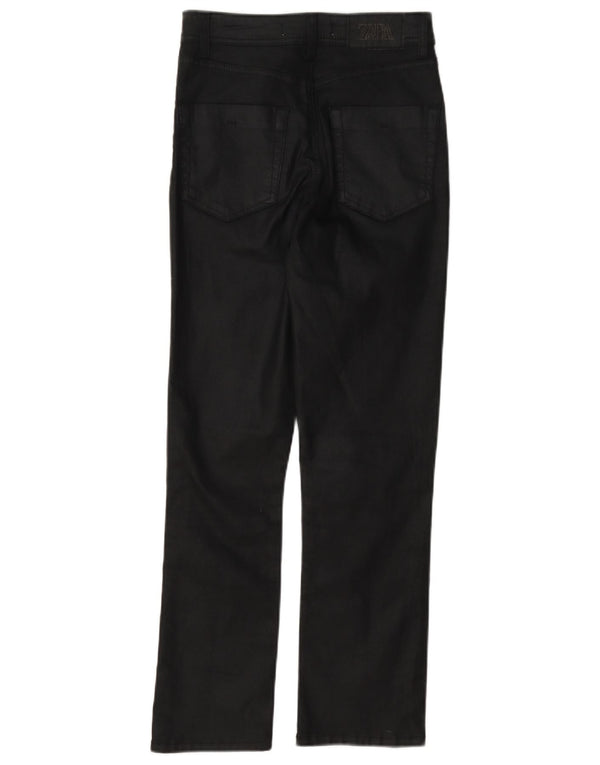 Calça feminina Zara cintura alta reta casual UE 34 2XS W24 L26 preta